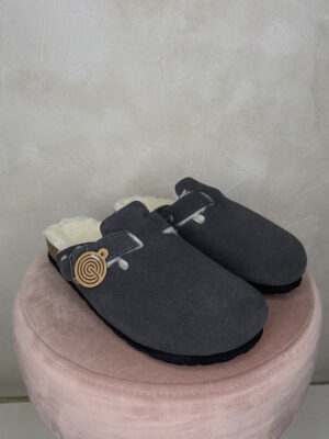 Sabot con fibbia - Riva velour wool grey