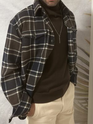 Maxi camicia a quadri in flanella