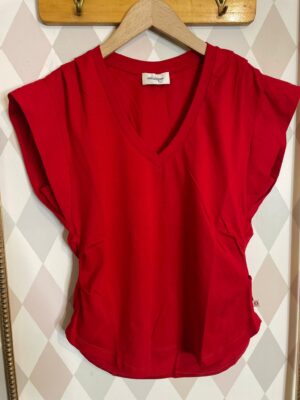 T-shirt, Cherry, scollo a V rossa