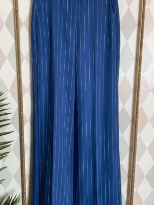 Pantalone Oscar, gessato in indaco