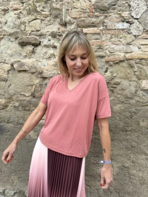 t-shirt Francesca scollo a V terracotta