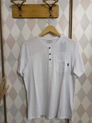 T-shirt Serafino bianca uomo