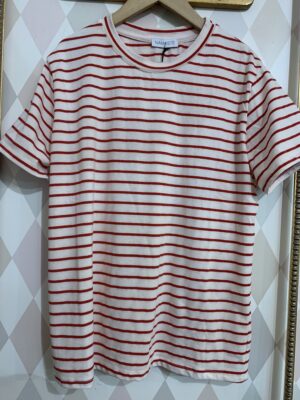 T-shirt manica corta, girocollo righe rosse -taglia unica-