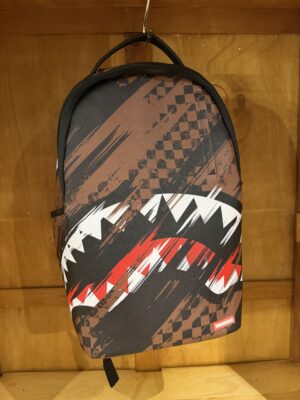Zaino Sprayground con stampa check e shark sfumato MARRONE
