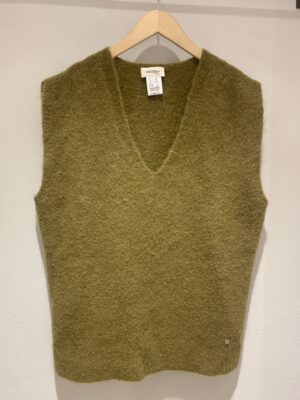 Gilet scollo a V alpaca olio